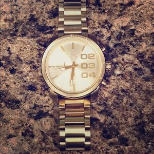 Diesel big face gold watch